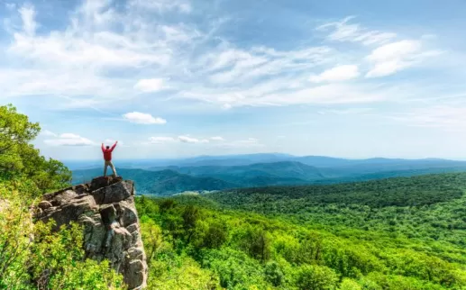 Hiker in Shenandoah Park in Virginia - Day Trip Adventures from Washington, DC