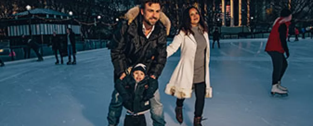 Family ice skating